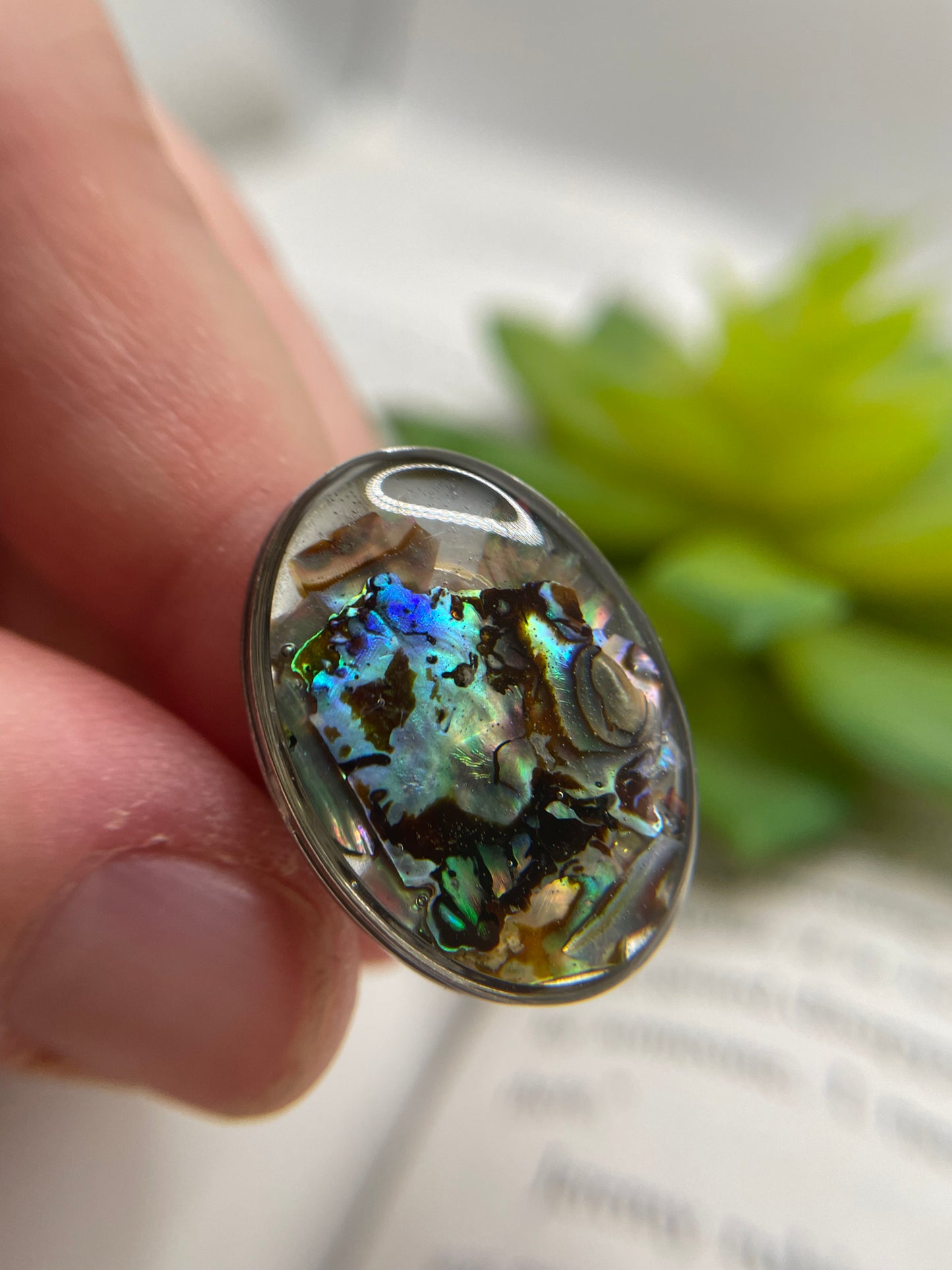 Grosse Bague Coquillage -Acier Inoxydable (Ajustable)