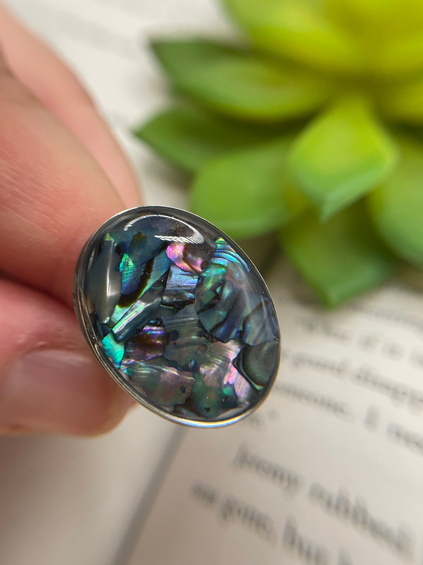Grosse Bague Coquillage -Acier Inoxydable (Ajustable)