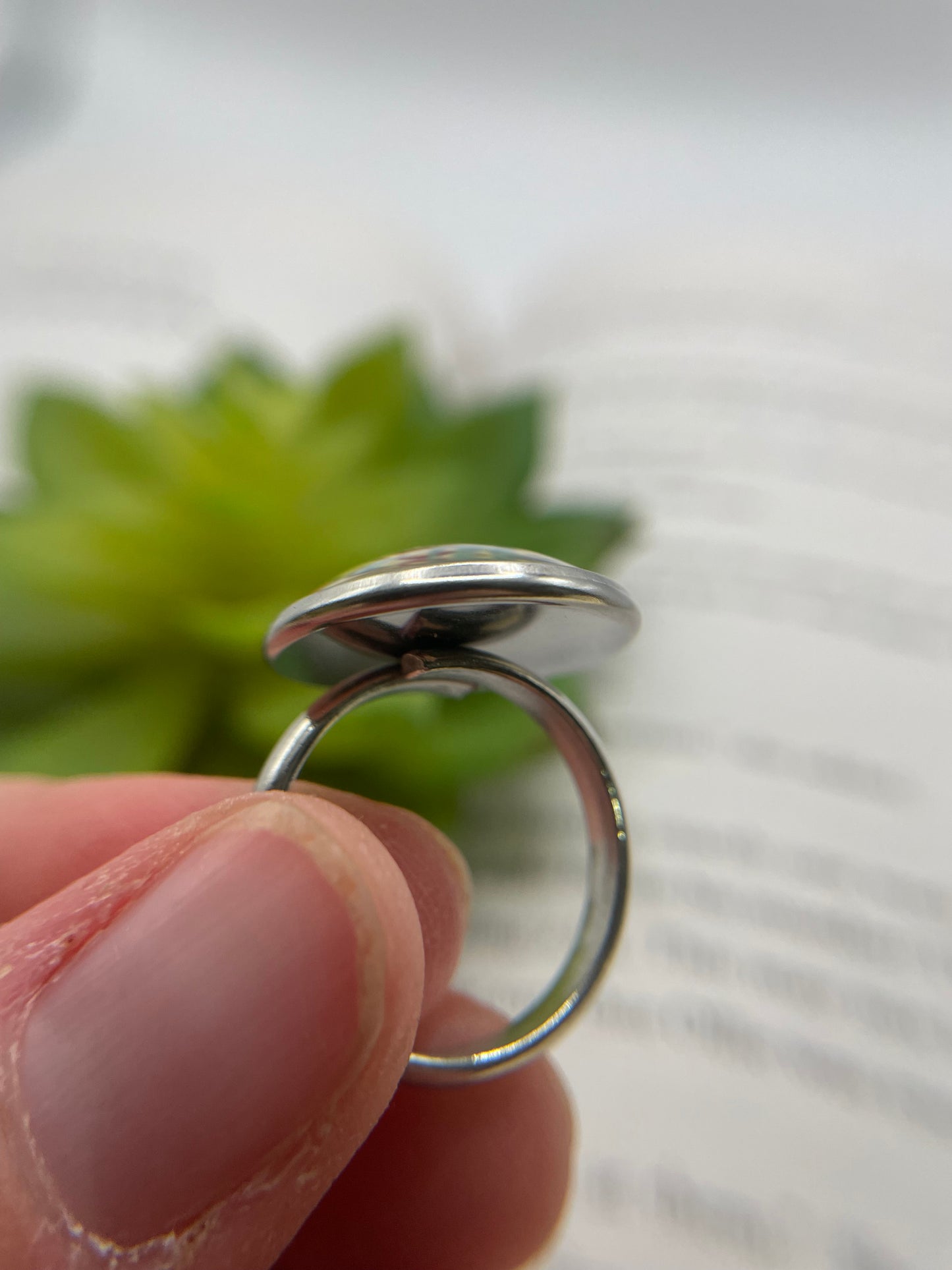 Shell Resin Ring – Stainless Steel (Adjustable)