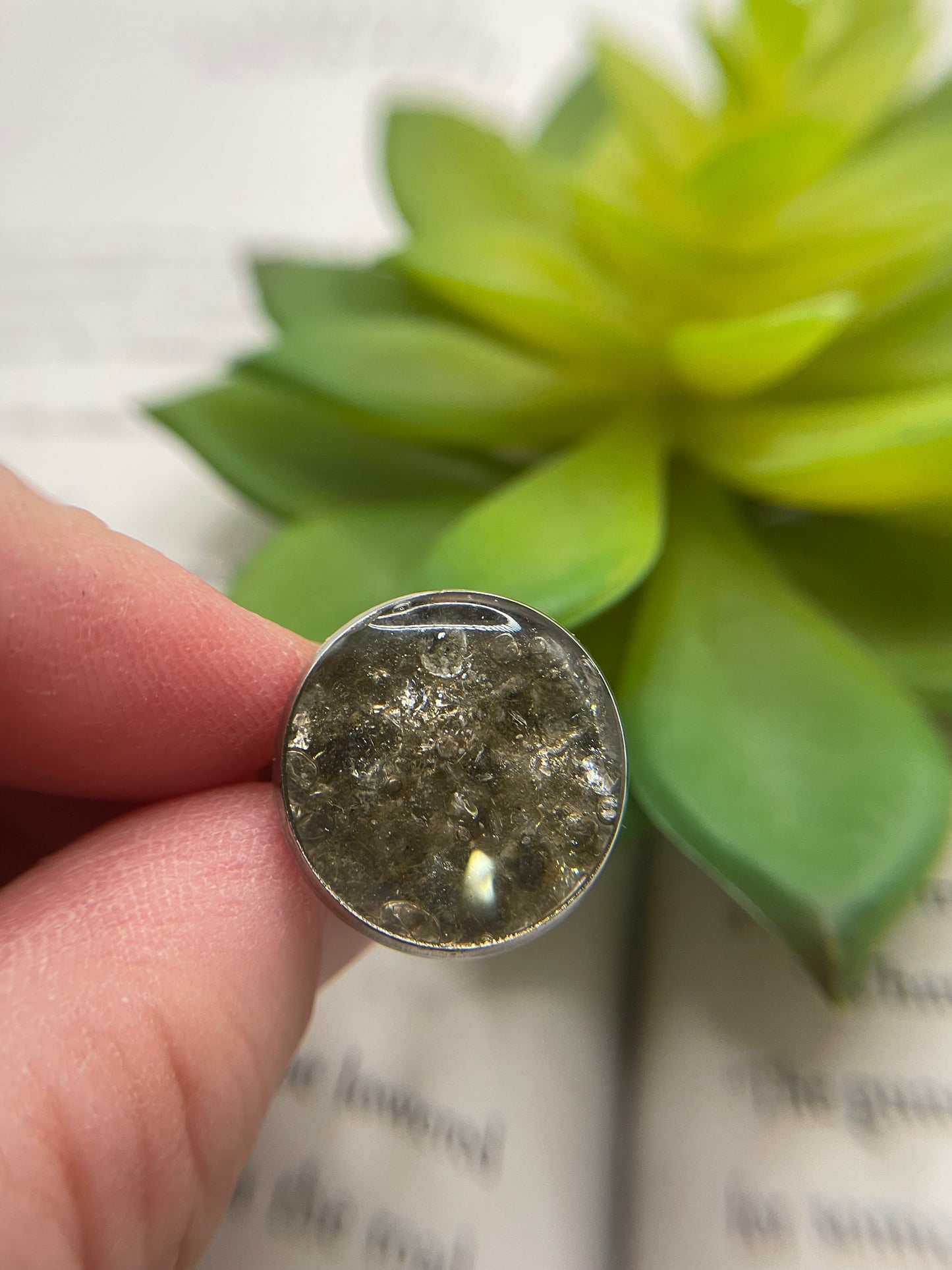Shell Resin Ring – Stainless Steel (Adjustable)