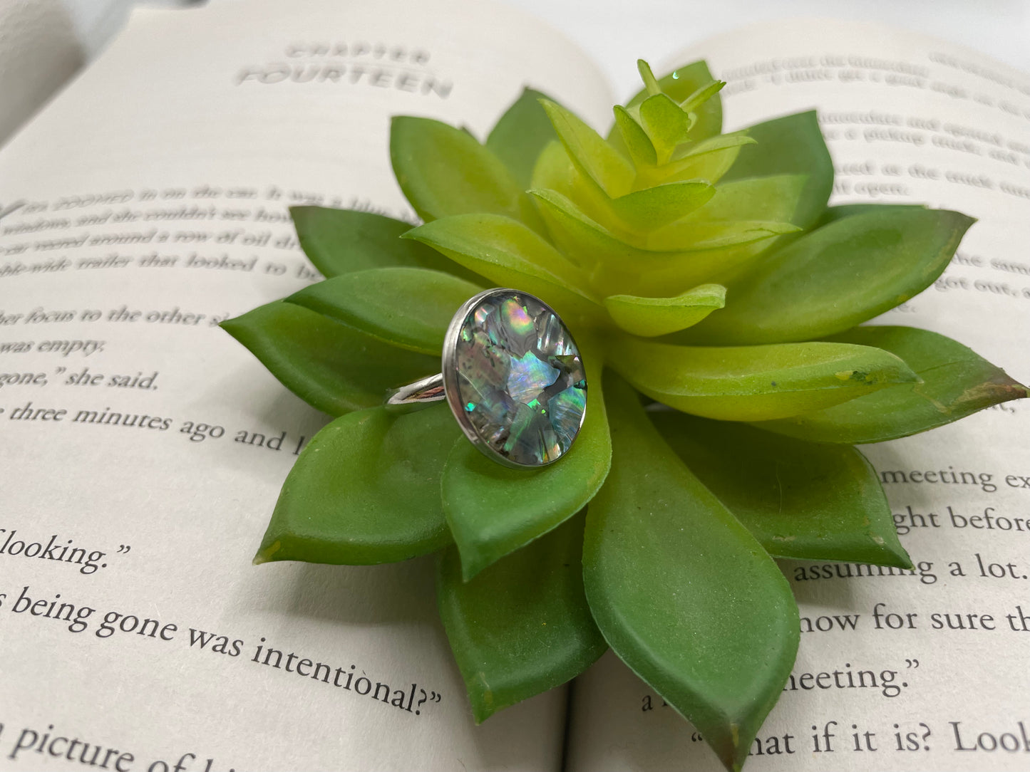 Shell Resin Ring – Stainless Steel (Adjustable)
