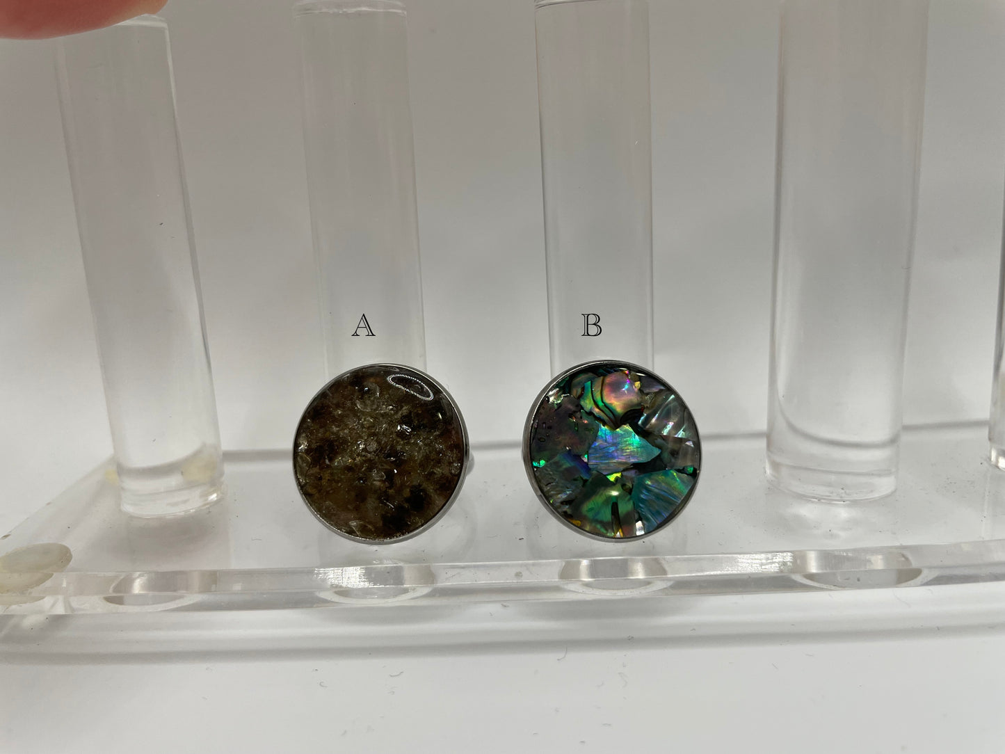 Shell Resin Ring – Stainless Steel (Adjustable)