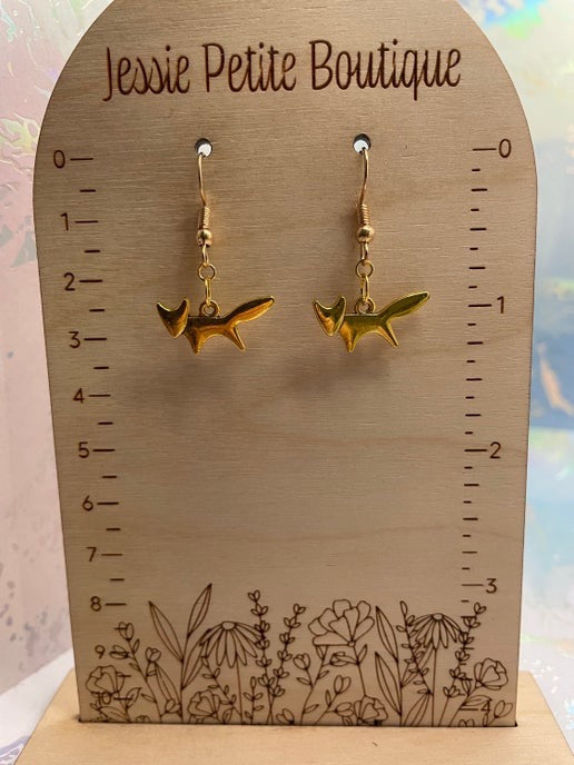Little Metal Gold Fox Earrings