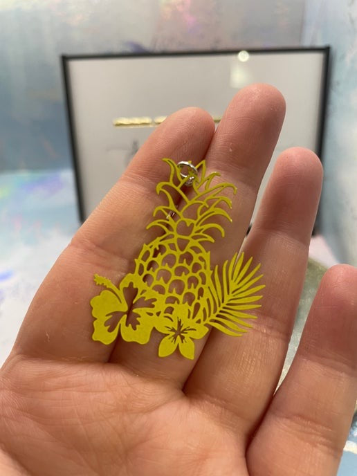 Yellow Pineapple With Flower Earrings- HYPOALLERGENIC