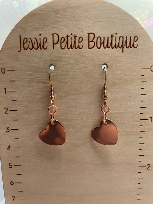 Rose Gold Heart Earrings