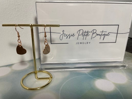 Rose Gold Heart Earrings