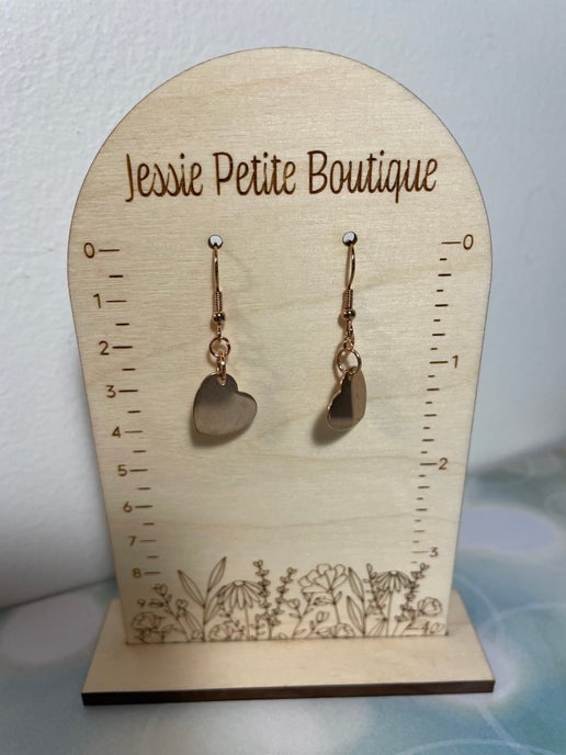 Rose Gold Heart Earrings