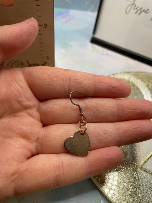 Rose Gold Heart Earrings