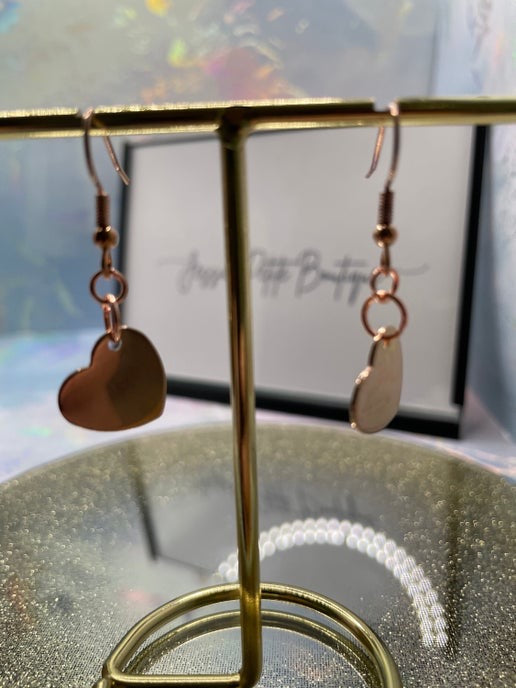 Rose Gold Heart Earrings