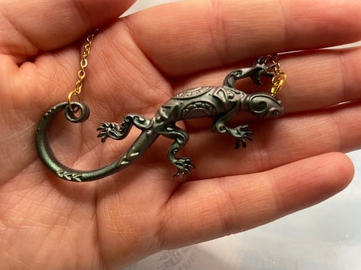 Collier caméléon gecko vert - 22''