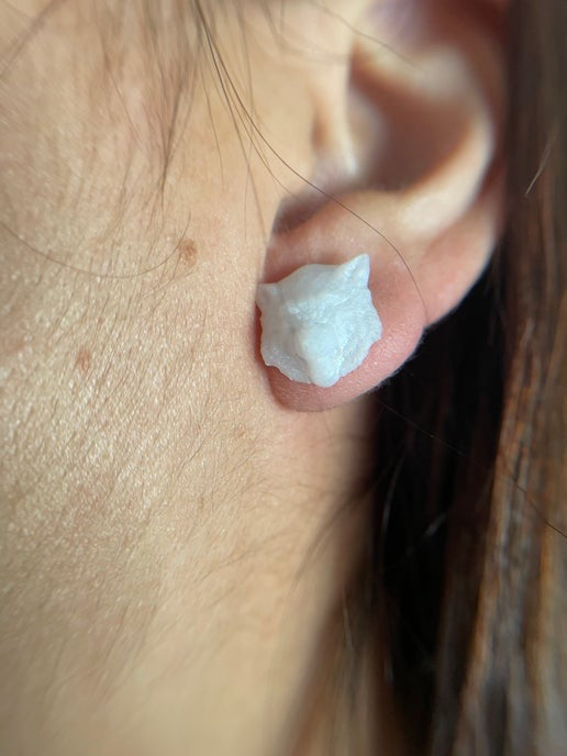 Wolf head stud earrings-Nickel Free