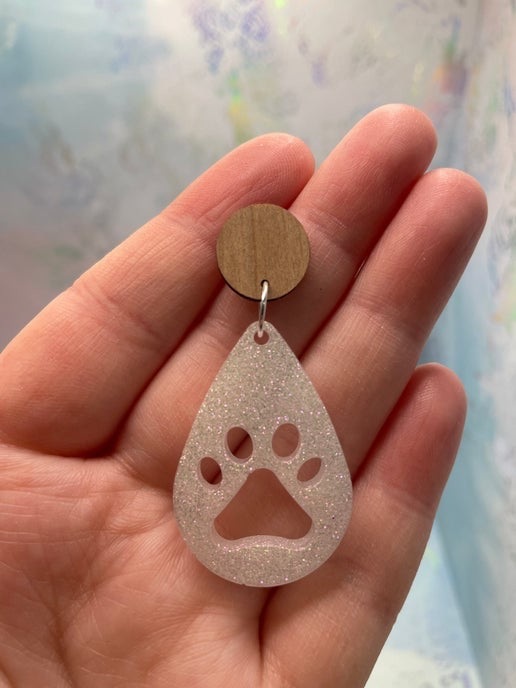 La Patte: Earrings with wood stud- STAINLESS STEEL