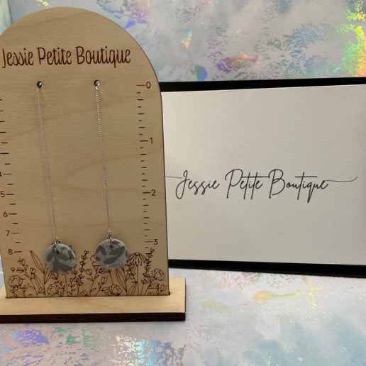 Boucles d'oreilles Petit Rond Bleu sur chaine – Sans Nickel