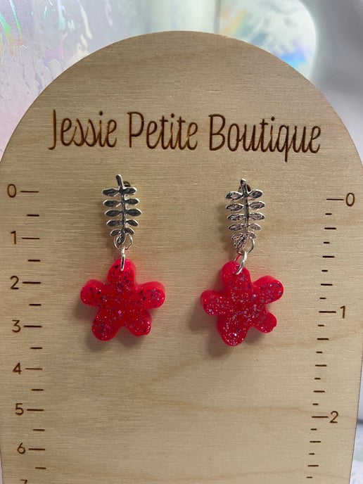 Ensemble fleurs roses scintillantes 20`"