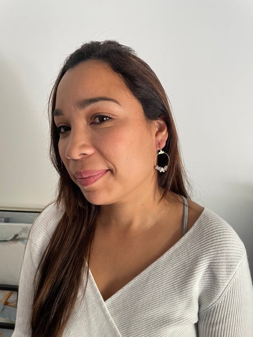 Gemstones on 2.5 cm Gold Hoop Earrings