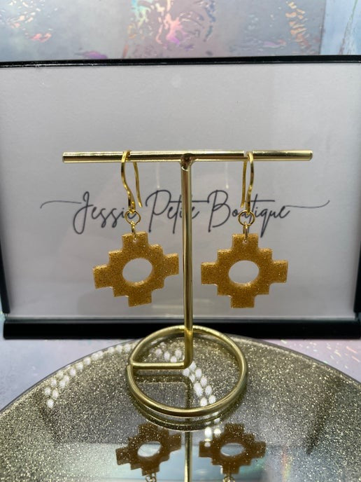 Aztec : scintillantes en or – Acier inoxydable