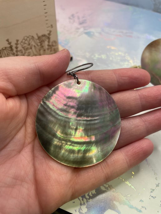 Boucles d'oreilles Big Shell - acier inoxydable