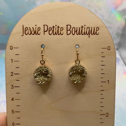 Gold Faux Rock Style Dangle Earrings