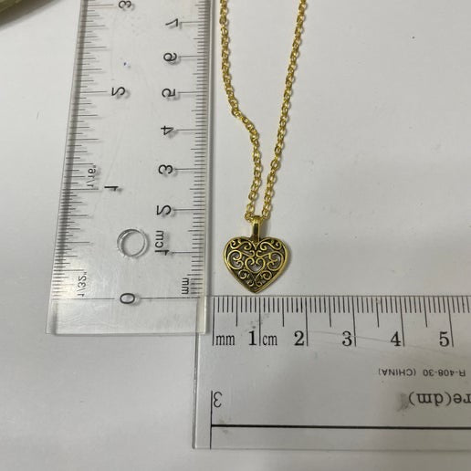 Collier cœur dorée - Chaîne or 19 pouces - Acier inoxydable