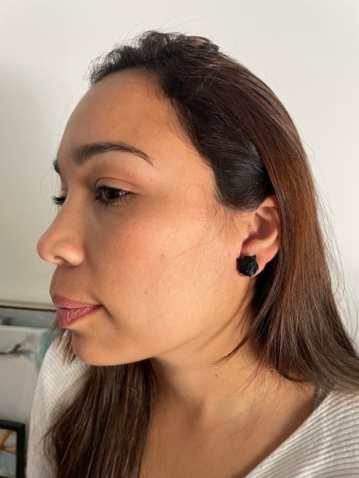Wolf head stud earrings-Nickel Free