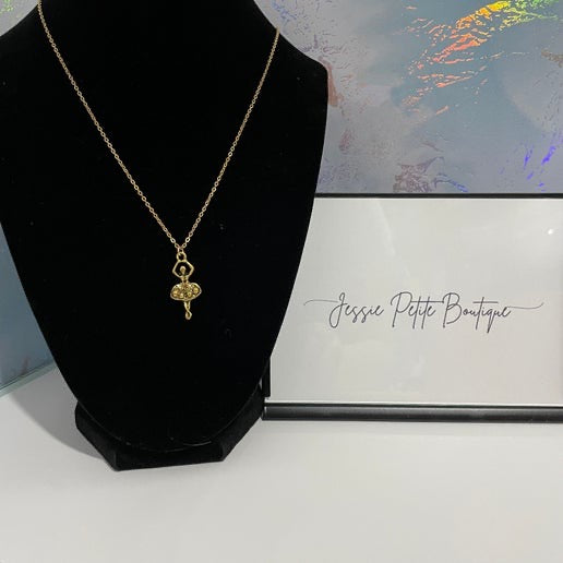 Elegant Gold Ballerina Necklace
