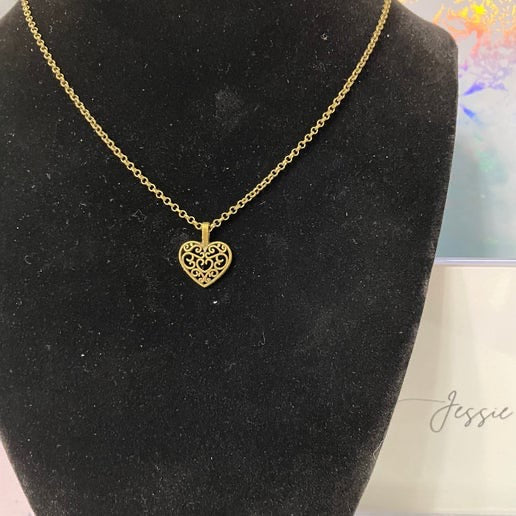 Bronze Heart Charm Necklace