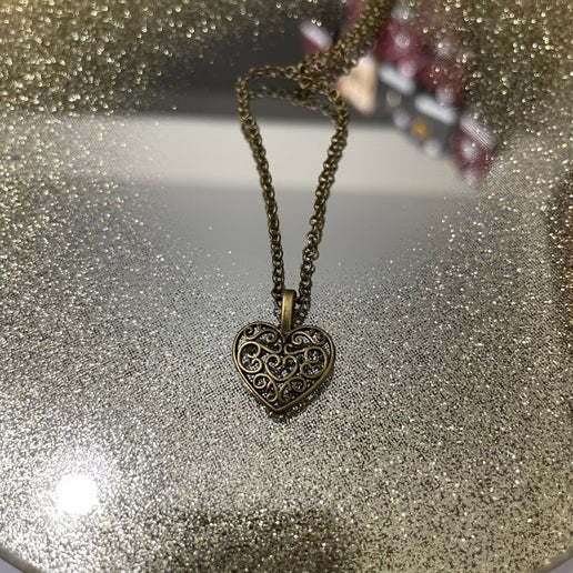 Bronze Heart Charm Necklace