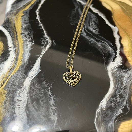 Bronze Heart Charm Necklace