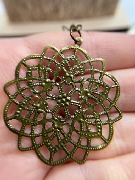 Bronze Filigree Flower Earrings