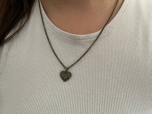 Bronze Heart Charm Necklace
