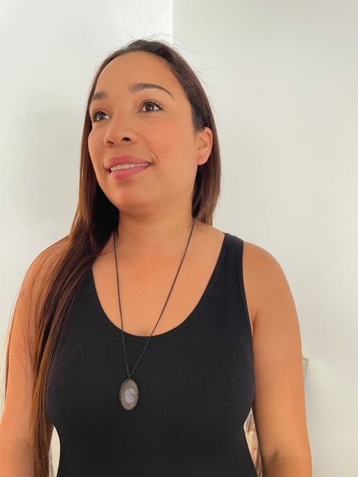 Moon Necklace 25'' Black Chain