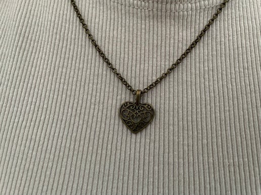 Bronze Heart Charm Necklace