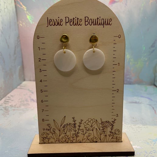 2cm Shell Earrings With Gold Circle Stud - NICKEL FREE
