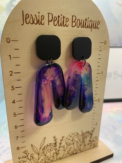 Anahe: Aurora Dream – Abstract Rainbow Drop Earrings(Nickel Free)