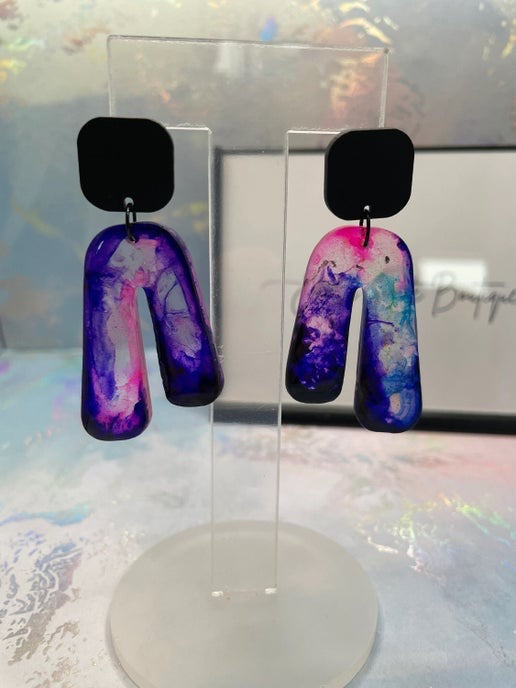 Anahe: Aurora Dream – Abstract Rainbow Drop Earrings(Nickel Free)