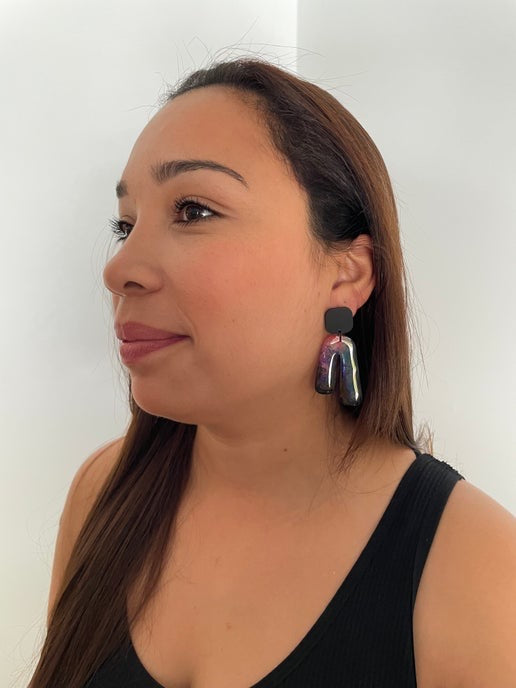 Anahe: Aurora Dream – Abstract Rainbow Drop Earrings(Nickel Free)