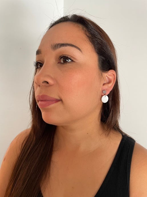 Shell Earrings with Square Stud - Nickel Free