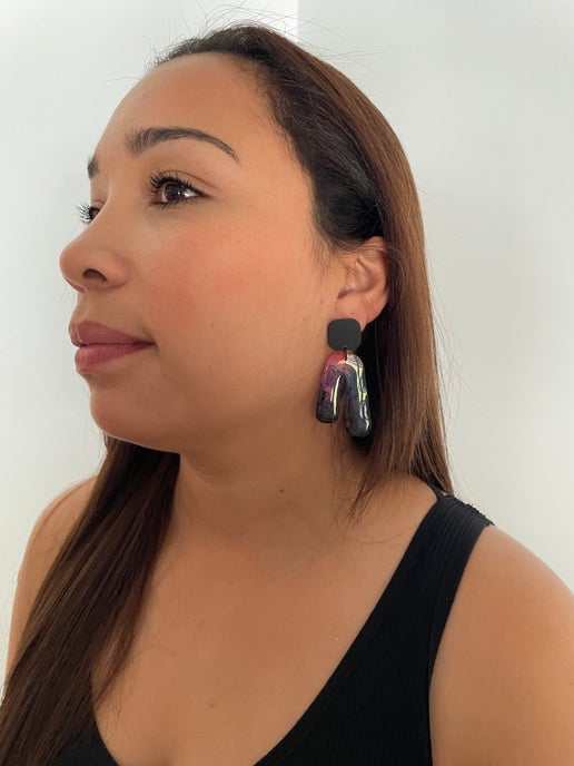 Anahe: Aurora Dream – Abstract Rainbow Drop Earrings(Nickel Free)