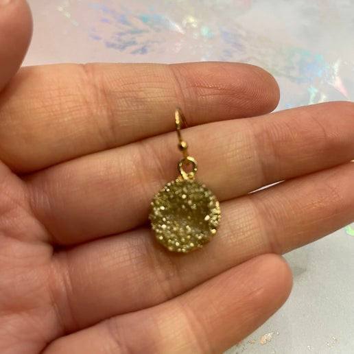 Gold Faux Rock Style Dangle Earrings
