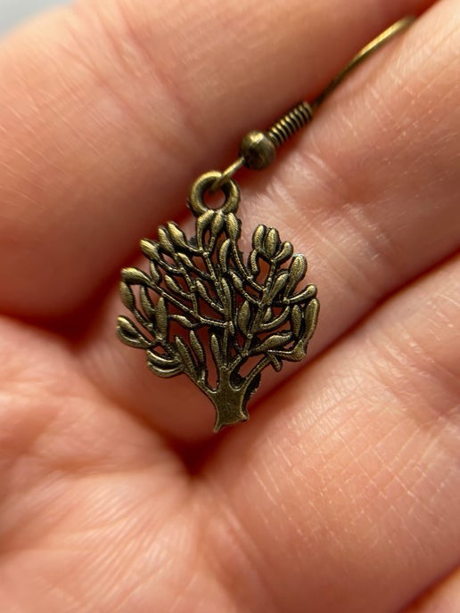 Bronze Tree Necklace & Earrings Set