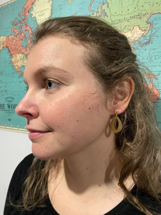 Golden Grace β Stainless Steel Textured Teardrop Earrings