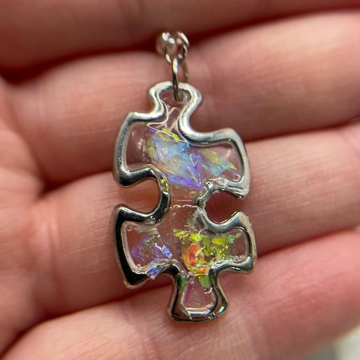 Glitter Puzzle Charm Earrings - NICKEL FREE