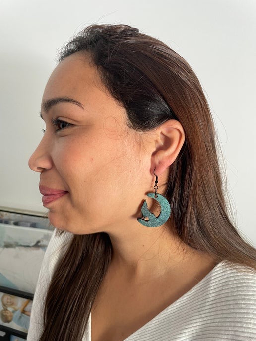 Boucles d'oreilles Loup et Lune