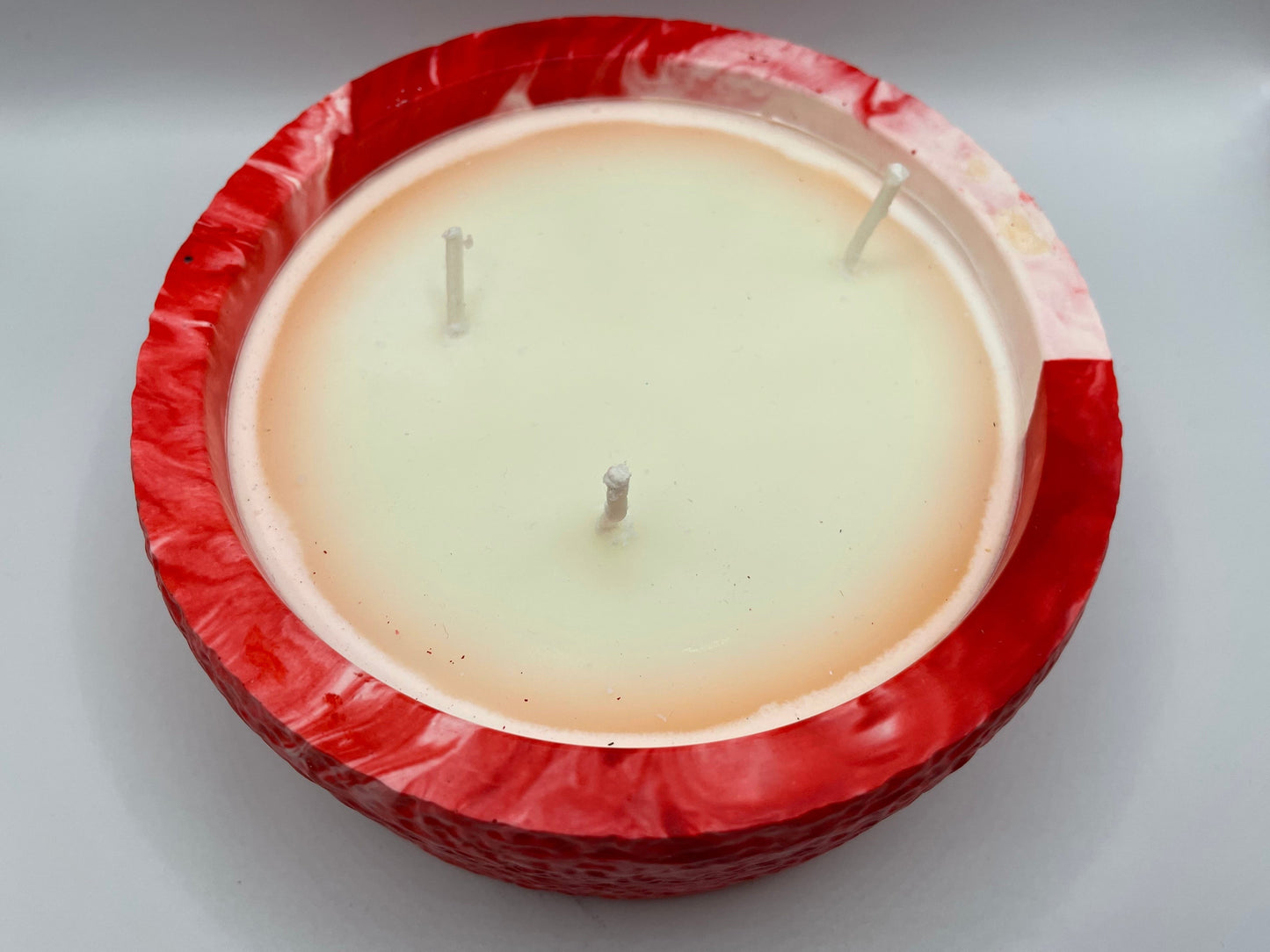 Red Eco-Resin Candle – Clean Lemon Soy Wax