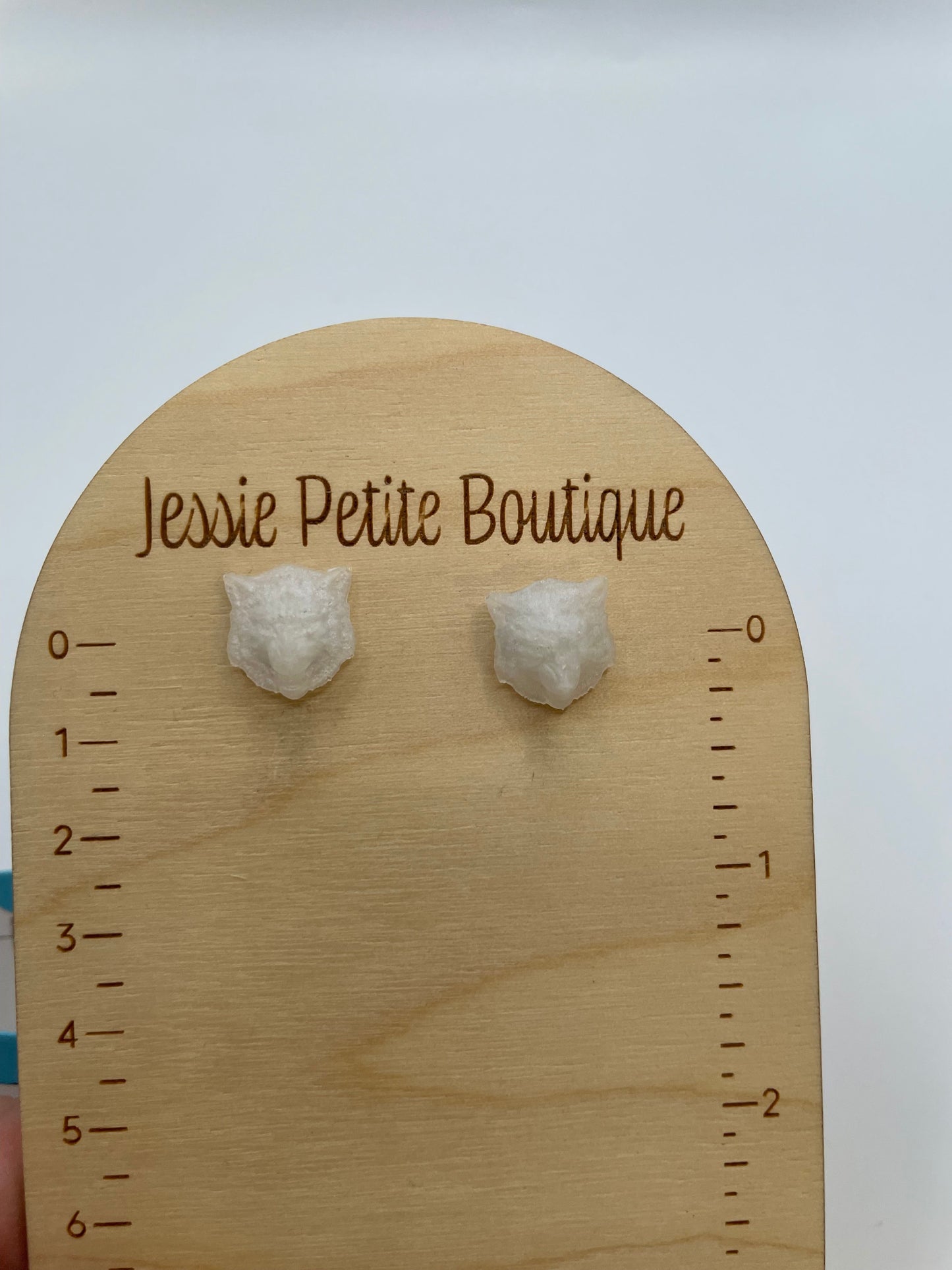 Wolf head stud earrings-Nickel Free