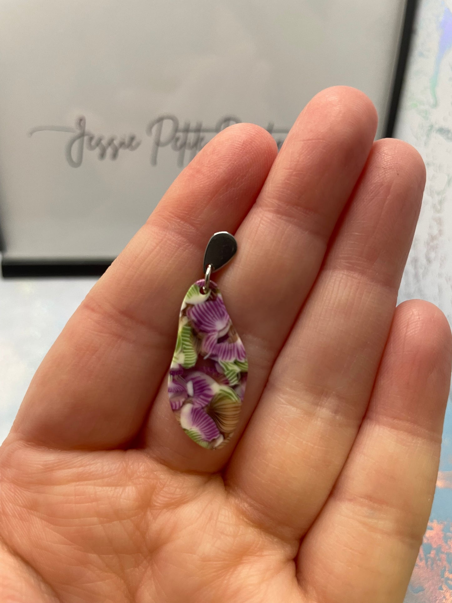 Boucles d'oreilles pendantes en acétate acrylique - Acier Inoxydable