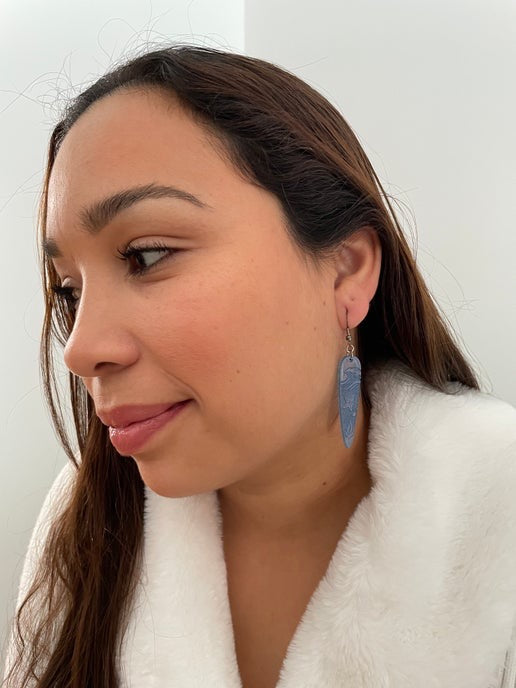 Boucles d'oreilles Vague Océan Gravé