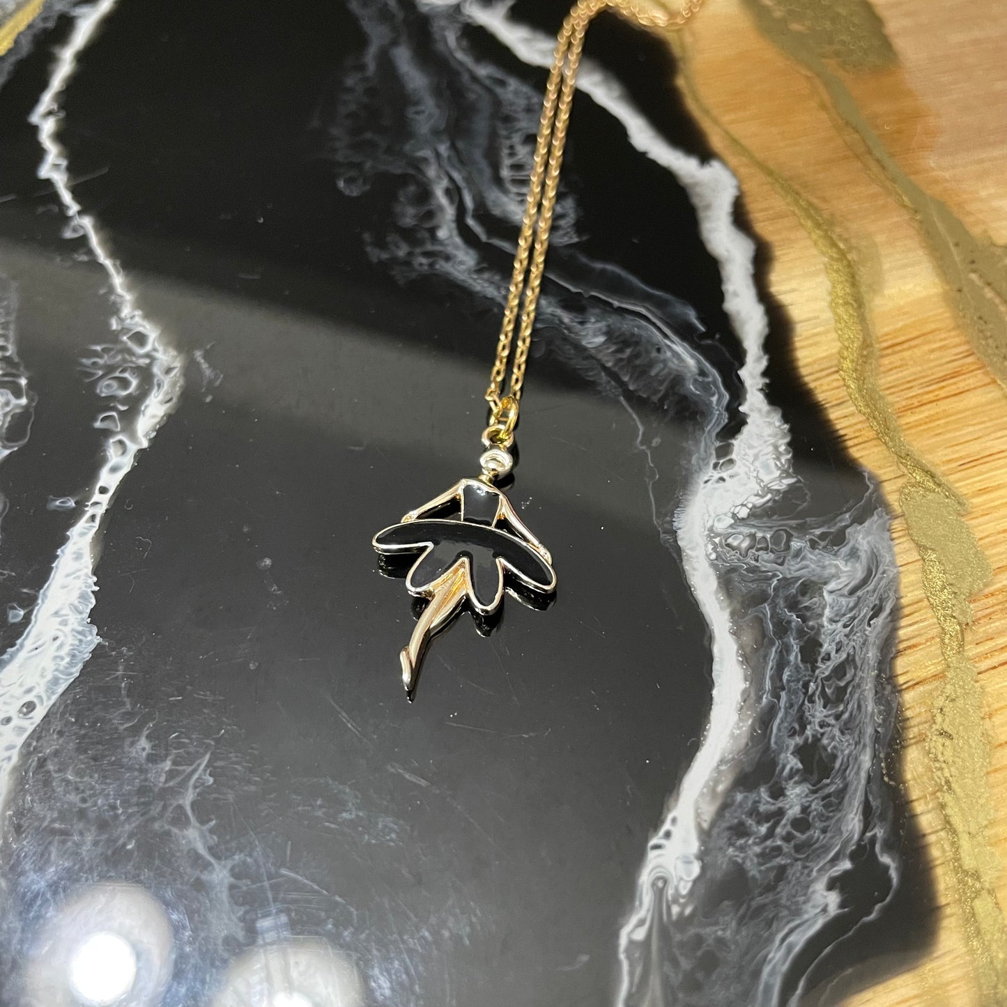 Collier ballerine robe noire-18'' Sans Nickel