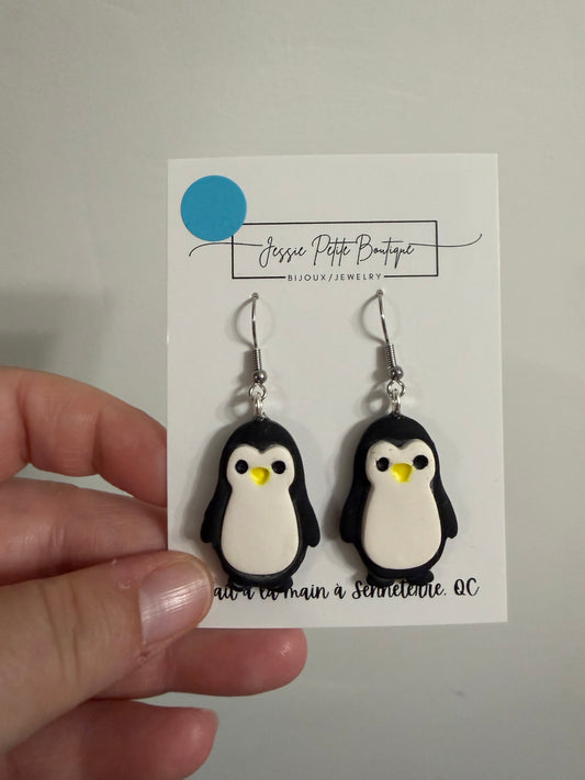 Polymer Clay Penguin Earrings