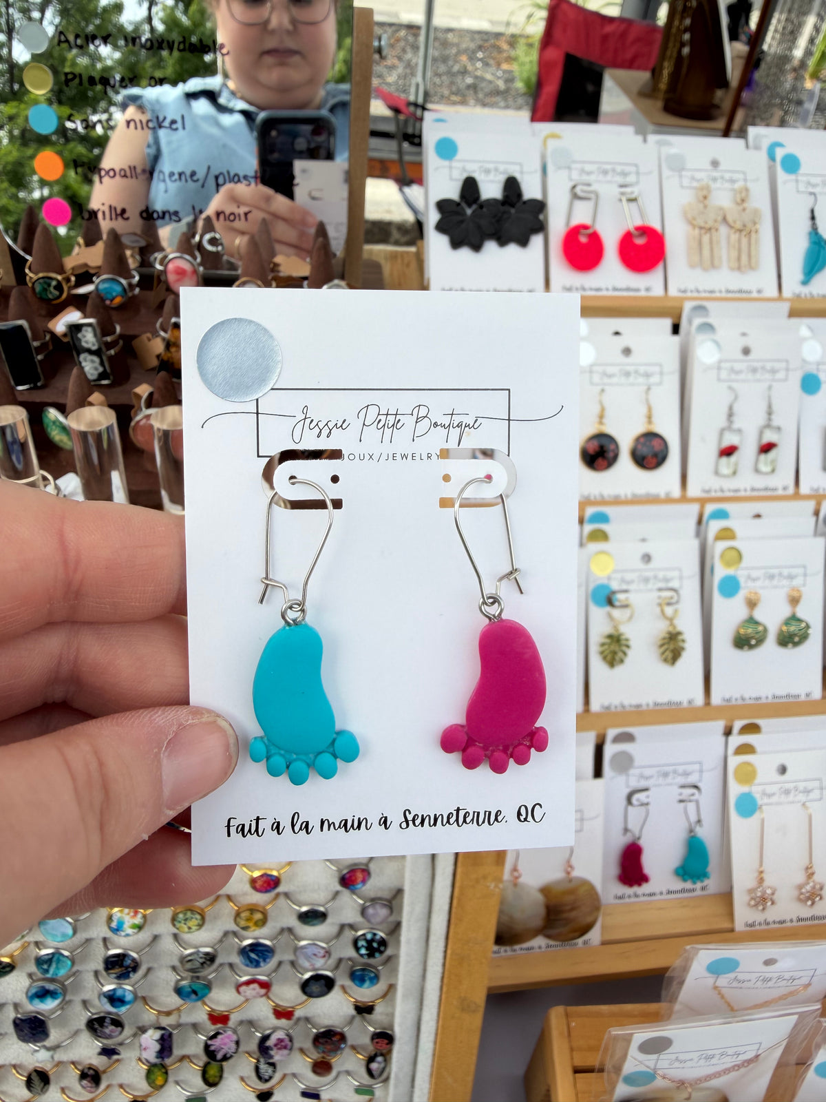 Footprint Polymer Clay Earrings